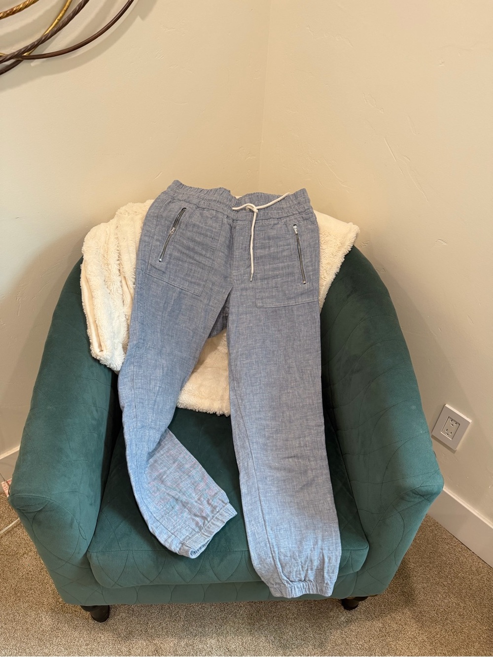 Athleta Light Blue Drawstring Joggers